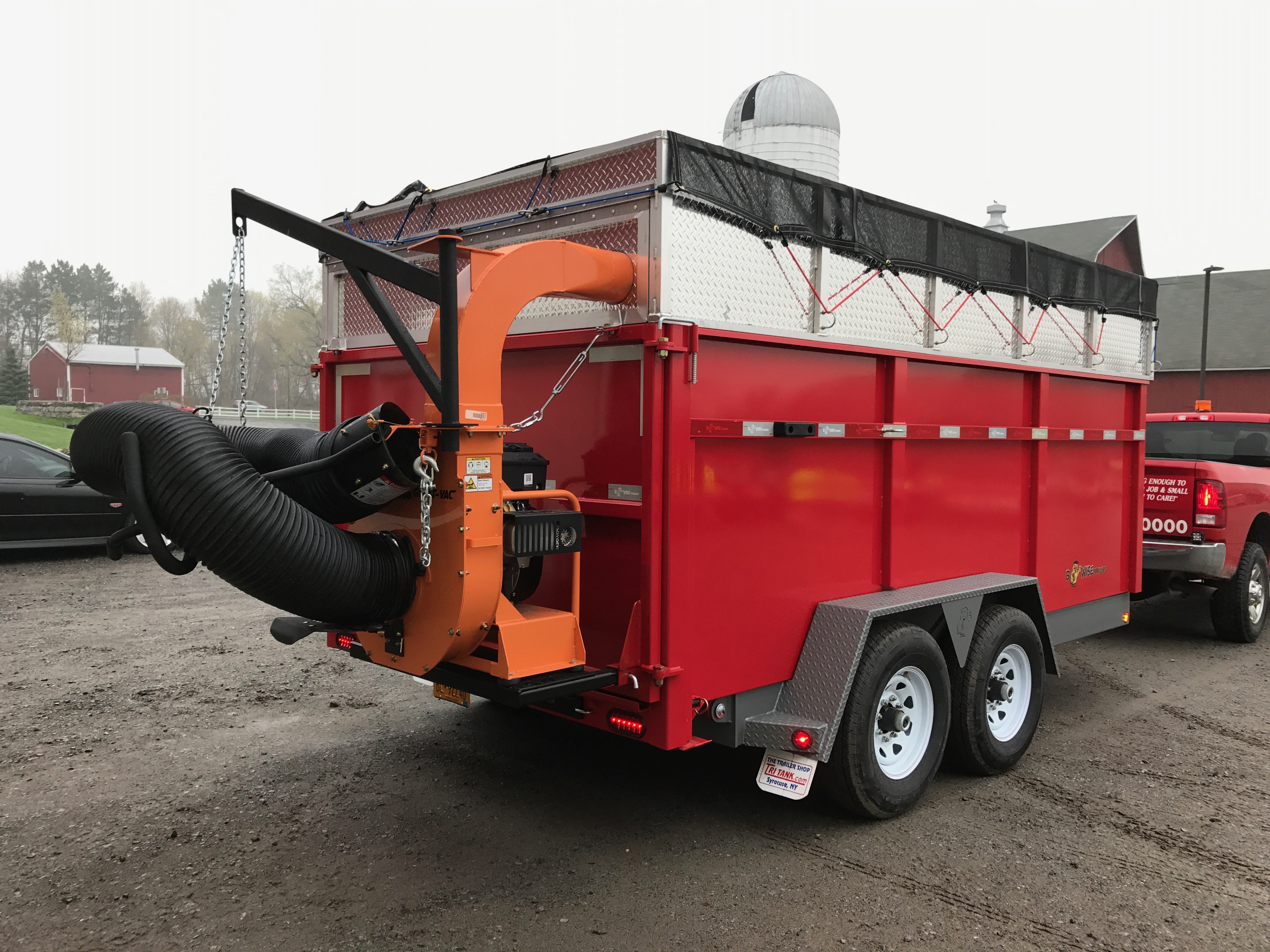 A picture of a custom built dumping vacum trailer designed by Rick KIer and staff.